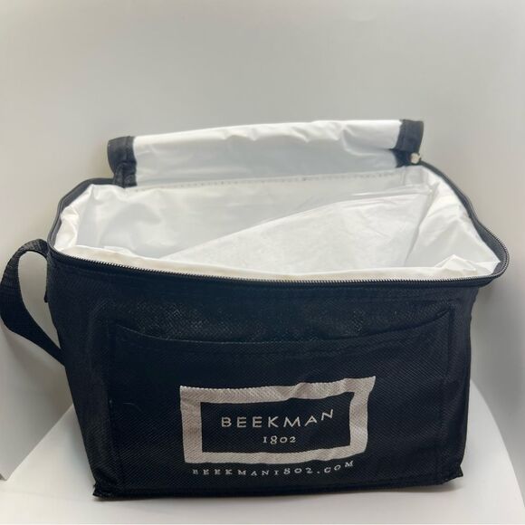 Beekman 1802 ~ Insulated Lunch Bag ~ New W Flaw ~ Black & White ~ NEW - Picture 2 of 6
